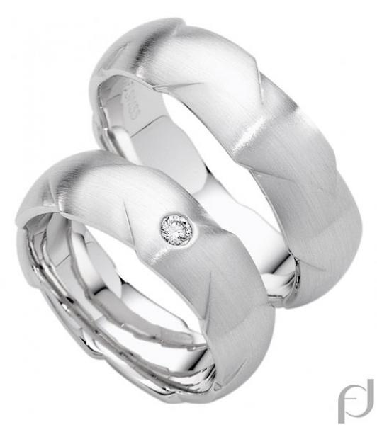 Trauringe Weissgold von Furrer Jacot 71-82510 + 71-27510